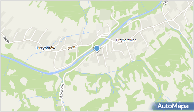 Przyborów gmina Jeleśnia, Łobozkowa, mapa Przyborów gmina Jeleśnia