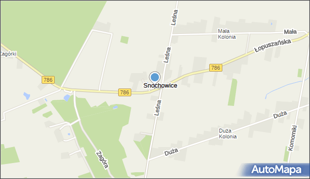 Snochowice, Łopuszańska, mapa Snochowice