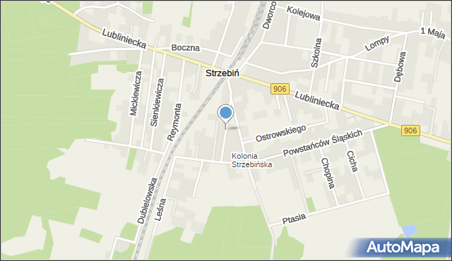 Strzebiń, Lotników, mapa Strzebiń