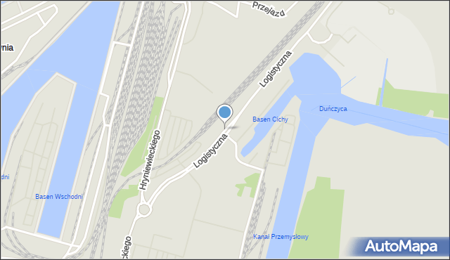 Szczecin, Logistyczna, mapa Szczecina