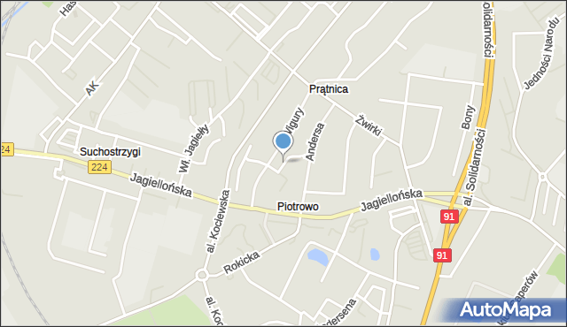 Tczew, Lotnicza, mapa Tczew