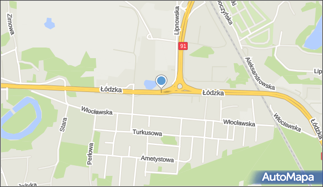 Toruń, Łódzka, mapa Torunia