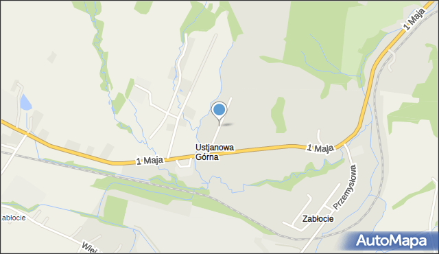 Ustrzyki Dolne, Lotników, mapa Ustrzyki Dolne