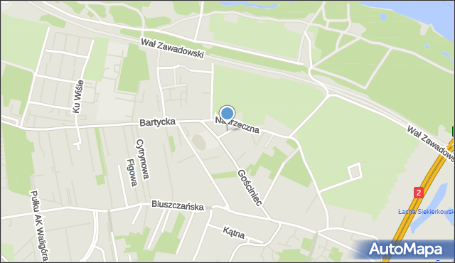 Warszawa, Łososiowa, mapa Warszawy