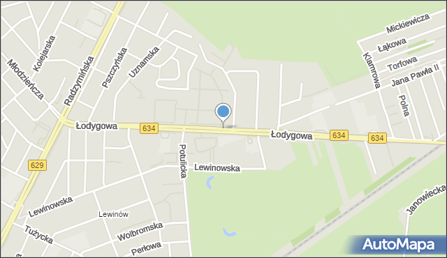 Warszawa, Łodygowa, mapa Warszawy