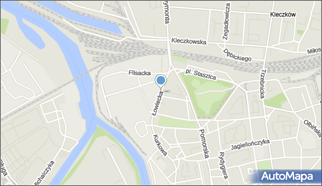 Wrocław, Łowiecka, mapa Wrocławia