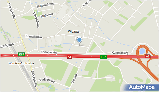 Wrocław, Łopianowa, mapa Wrocławia
