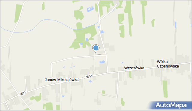 Wrzosówka gmina Czosnów, Łosia, mapa Wrzosówka gmina Czosnów