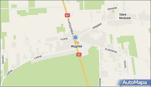 Wygoda gmina Łomża, Łomżyńska, mapa Wygoda gmina Łomża