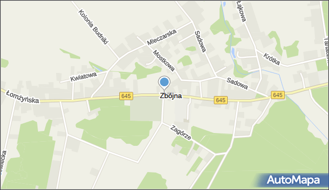 Zbójna, Łomżyńska, mapa Zbójna