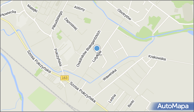 Białogard, Lutyków, mapa Białogard