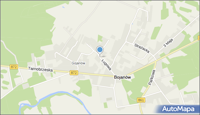 Bojanów powiat stalowowolski, Ługowa, mapa Bojanów powiat stalowowolski