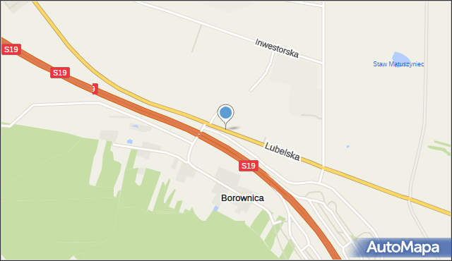 Borownica gmina Janów Lubelski, Lubelska, mapa Borownica gmina Janów Lubelski