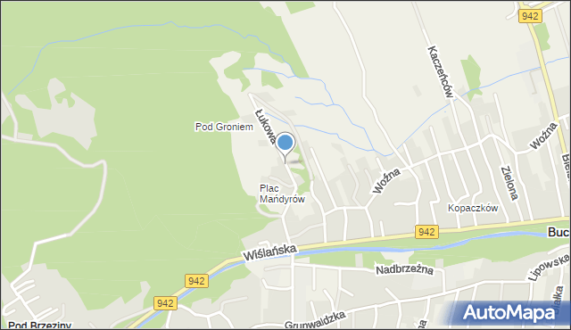 Buczkowice, Łukowa, mapa Buczkowice