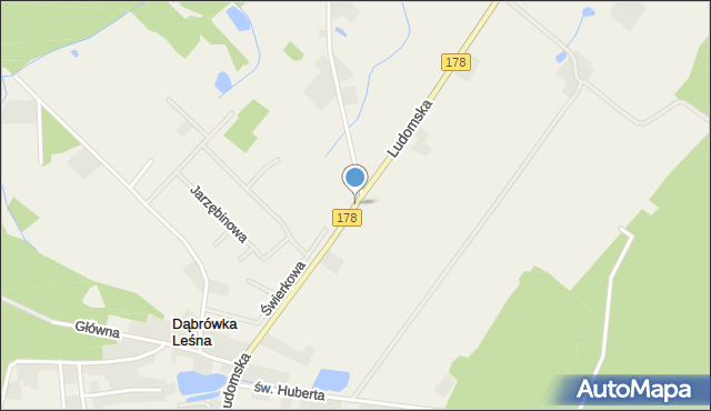 Dąbrówka Leśna, Ludomska, mapa Dąbrówka Leśna