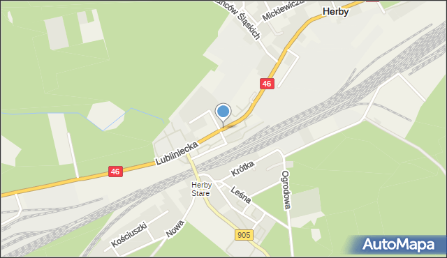 Herby, Lubliniecka, mapa Herby