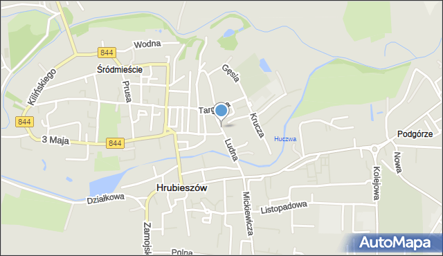 Hrubieszów, Ludna, mapa Hrubieszów