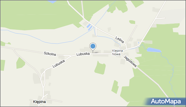 Klępina, Lubuska, mapa Klępina