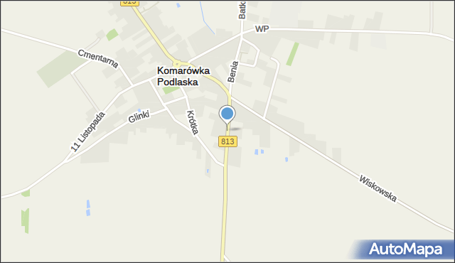 Komarówka Podlaska, Lubelska, mapa Komarówka Podlaska