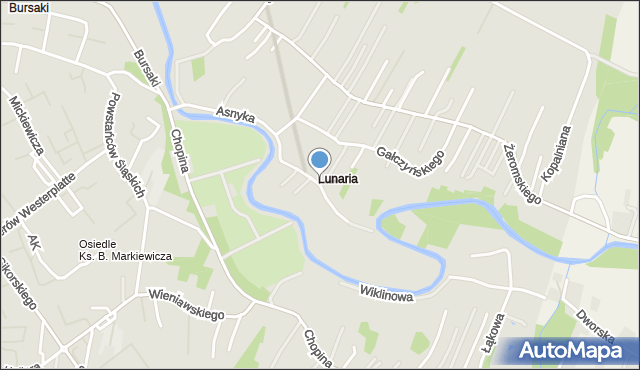 Krosno, Lunaria, mapa Krosna