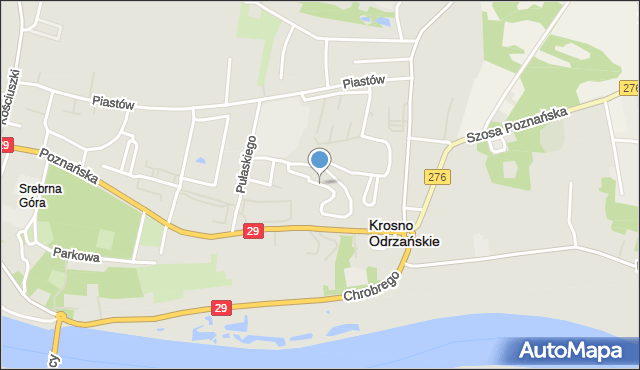 Krosno Odrzańskie, Łukasiewicza Ignacego, mapa Krosno Odrzańskie