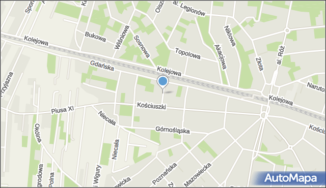 Legionowo, Lubeckiego Franciszka Ksawerego, mapa Legionowo