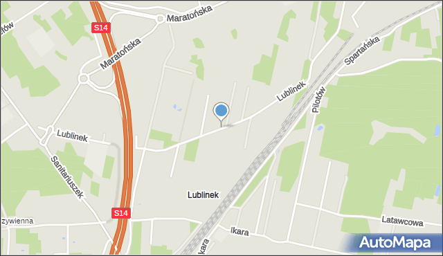 Łódź, Lublinek, mapa Łodzi