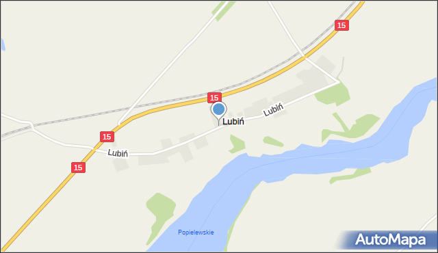 Lubiń gmina Trzemeszno, Lubiń, mapa Lubiń gmina Trzemeszno