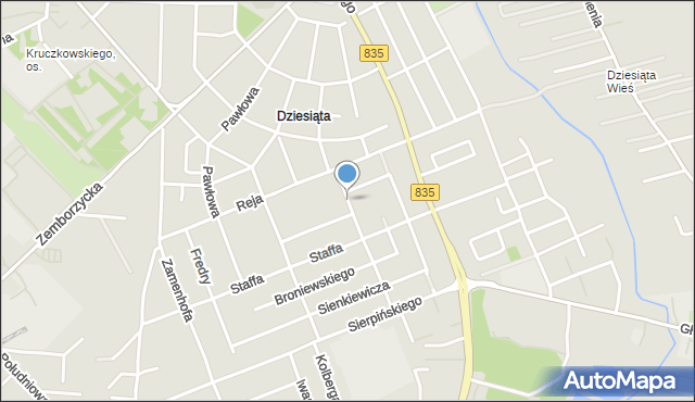 Lublin, Łukasińskiego Waleriana, mjr., mapa Lublina