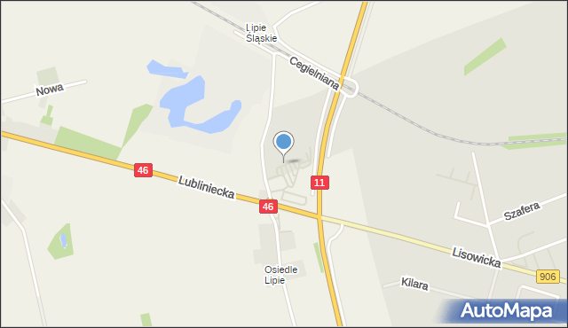 Lubliniec, Lubliniecka, mapa Lubliniec