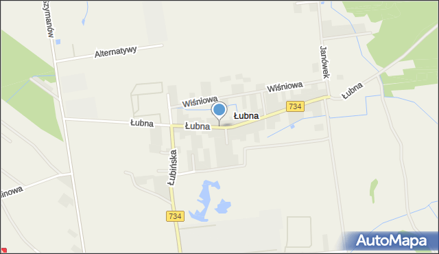 Łubna gmina Góra Kalwaria, Łubna, mapa Łubna gmina Góra Kalwaria