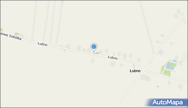 Łubno gmina Daszyna, Łubno, mapa Łubno gmina Daszyna