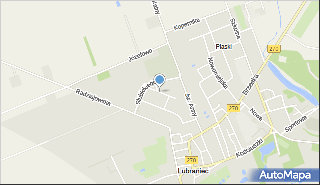 Lubraniec, Lubrańskiego Jana, bp., mapa Lubraniec