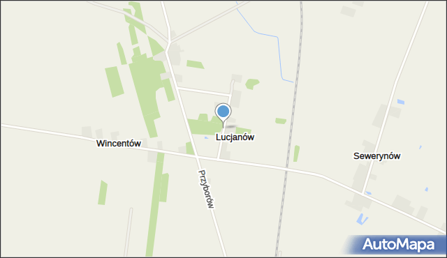 Lucjanów gmina Widawa, Lucjanów, mapa Lucjanów gmina Widawa