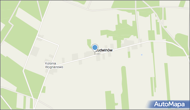 Ludwinów gmina Sławno, Ludwinów, mapa Ludwinów gmina Sławno