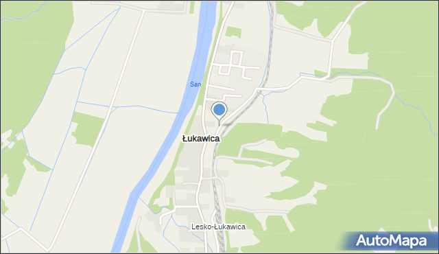 Łukawica gmina Lesko, Łukawica, mapa Łukawica gmina Lesko