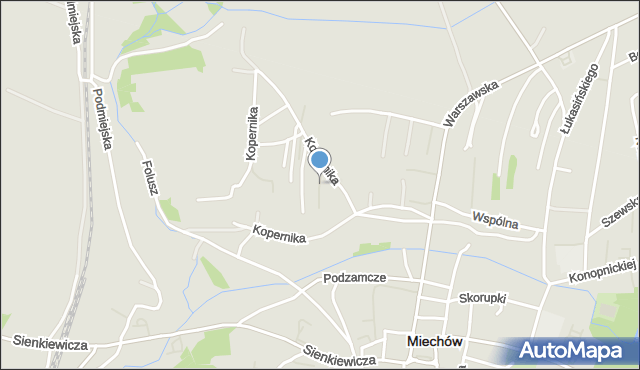 Miechów, Łubinowa, mapa Miechów