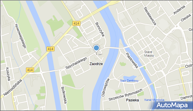 Opole, Lubiniecka, mapa Opola