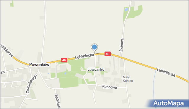 Pawonków, Lubliniecka, mapa Pawonków