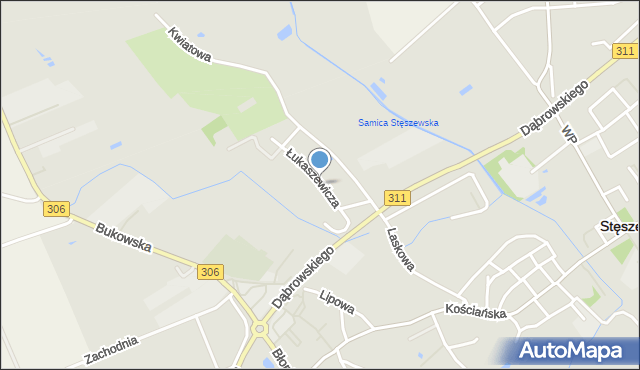 Stęszew, Łukaszewicza Józefa, mapa Stęszew