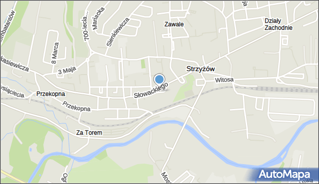 Strzyżów, Łukowa, mapa Strzyżów