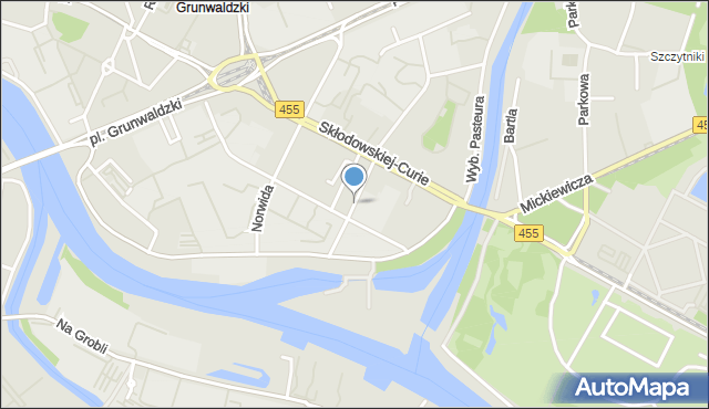 Wrocław, Łukasiewicza Ignacego, mapa Wrocławia