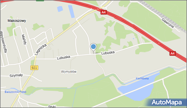 Zabrze, Lubuska, mapa Zabrza