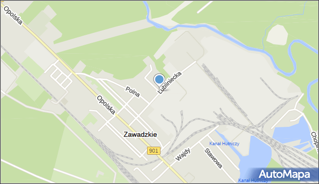 Zawadzkie, Lubliniecka, mapa Zawadzkie
