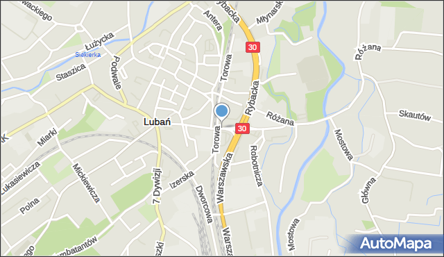 Lubań, Lwówecka, mapa Lubań