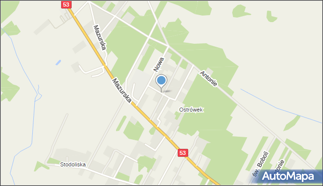 Antonie gmina Olszewo-Borki, Małachowskiego Antoniego, mapa Antonie gmina Olszewo-Borki