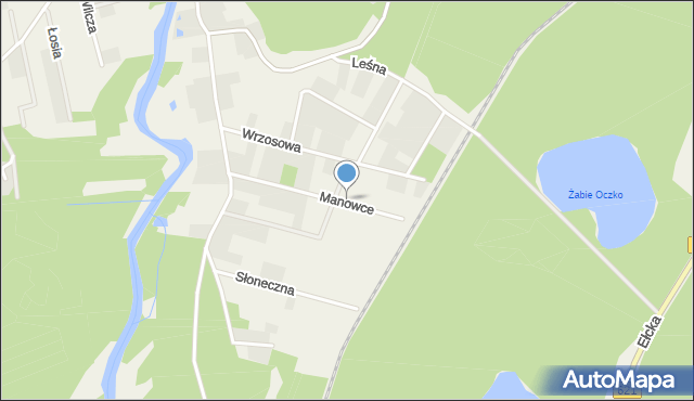 Barany gmina Ełk, Manowce, mapa Barany gmina Ełk