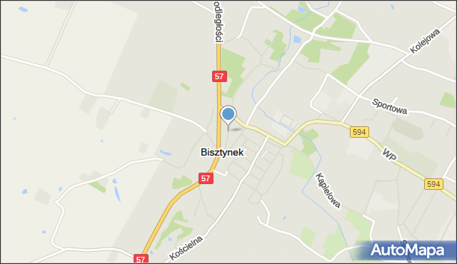 Bisztynek, Mazurska, mapa Bisztynek