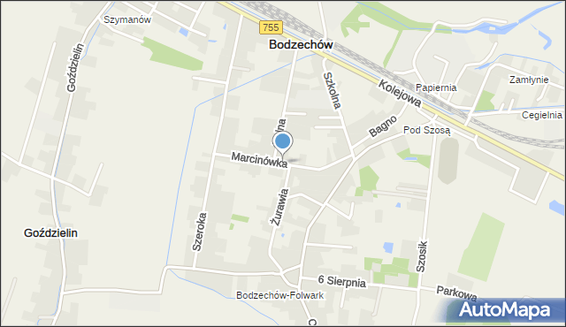 Bodzechów, Marcinówka, mapa Bodzechów