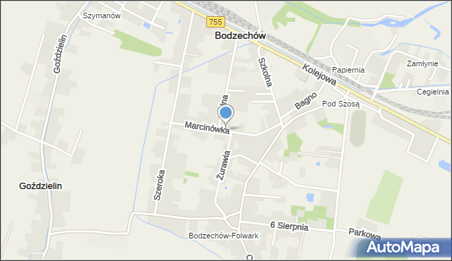 Bodzechów, Marcinówka, mapa Bodzechów